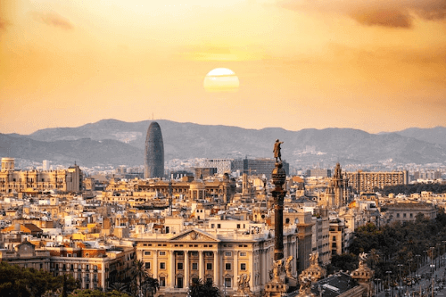 11 Best Countries for Digital Nomads in 2025 18 Drone image of Barcelona, Spain