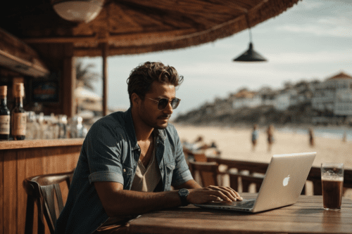 How To Get A Job In Another Country Before Moving - Man working on a laptop