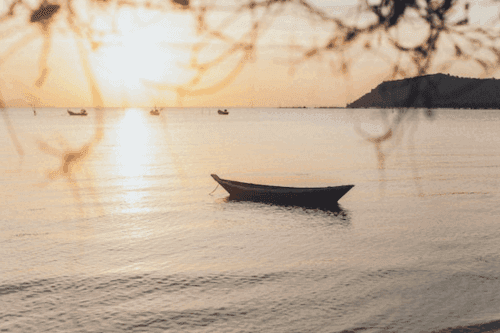 Boat on the ocean in Ko Tao, Thailand