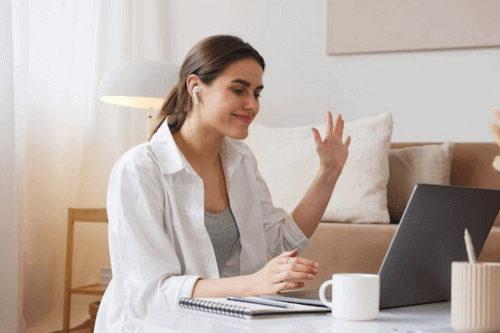 Teach English Online With No Experience in 2025 8 Female online teacher showing how to teach English online with no degree