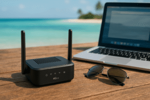 Travel Router and laptop